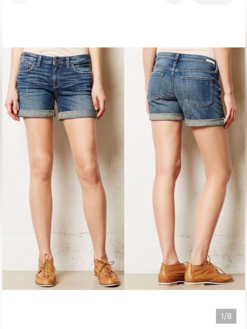 Anthropologie Pilcro Mid-Rise Slim Boyfriend Denim Shorts